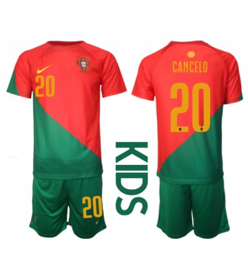 Portugal Joao Cancelo #20 Hemmaställ Barn VM 2022 Kortärmad (+ Korta byxor)